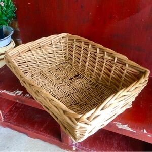 9669 VTG Heavy Woven Towel quilt throw Storage Basket Pet Bed Tan Rectangle